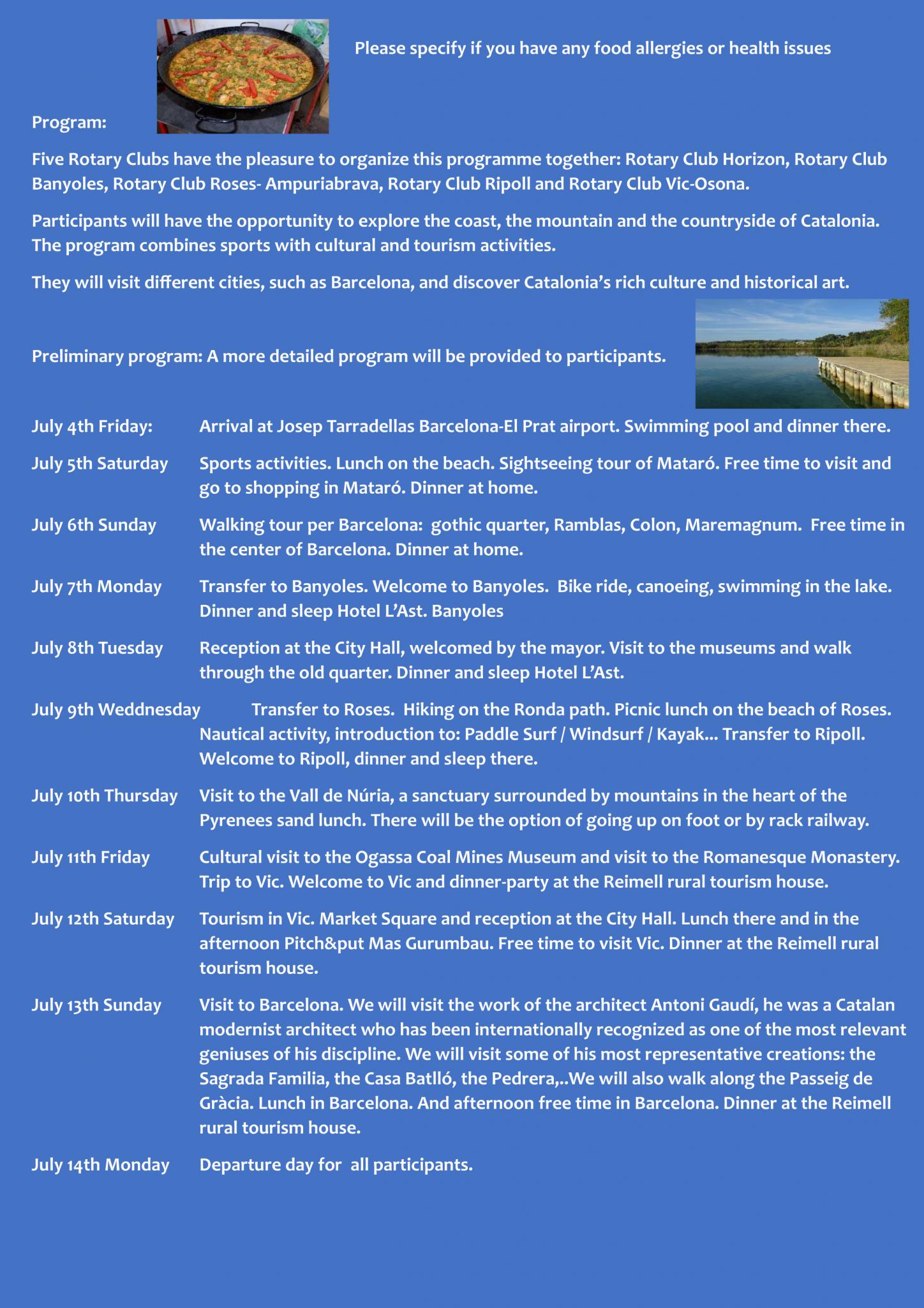 SPORT AND CULTURE CAMP SUMMER 2025Programme