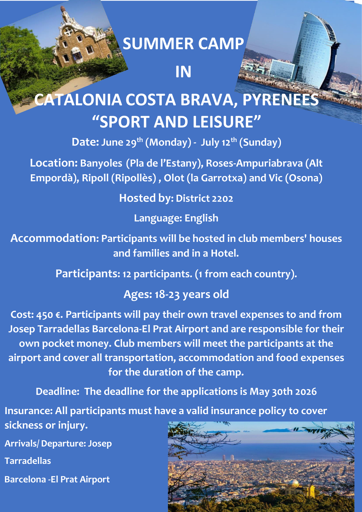 CATALONIA COSTA BRAVA, PYRENEES SPORT AND LEISURE 2026